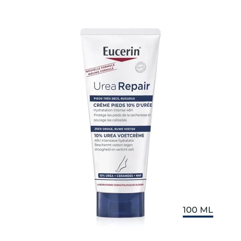 EUCERIN UreaRepair PLUS Crème Pieds 10% Urée 100ml Pieds Très Secs Diabétiques Réparation Intensive Hydratation Apaisement