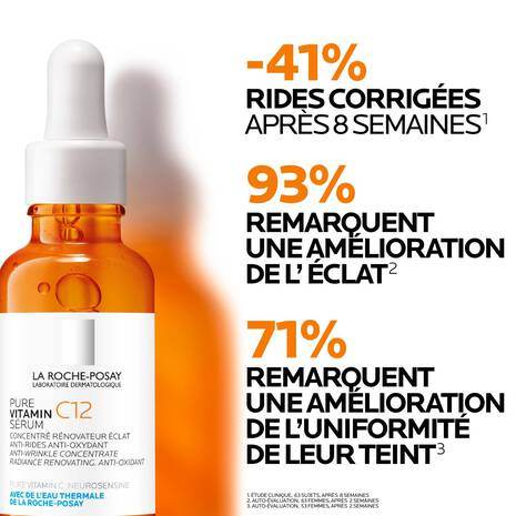 LA ROCHE-POSAY Pure Vitamine C12 Sérum 30ml Anti-Âge Éclat Révolutionnaire Acide Hyaluronique Rides - Image 4