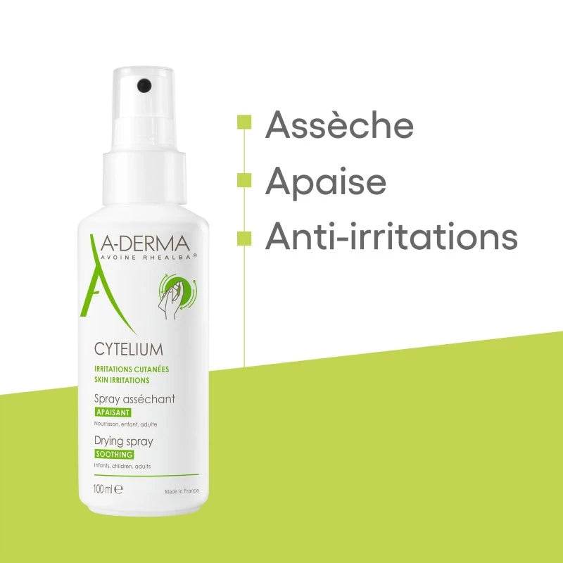 ADERMA CYTELIUM Spray Asséchant Apaisant 100ml - Zones de Macération - Image 4