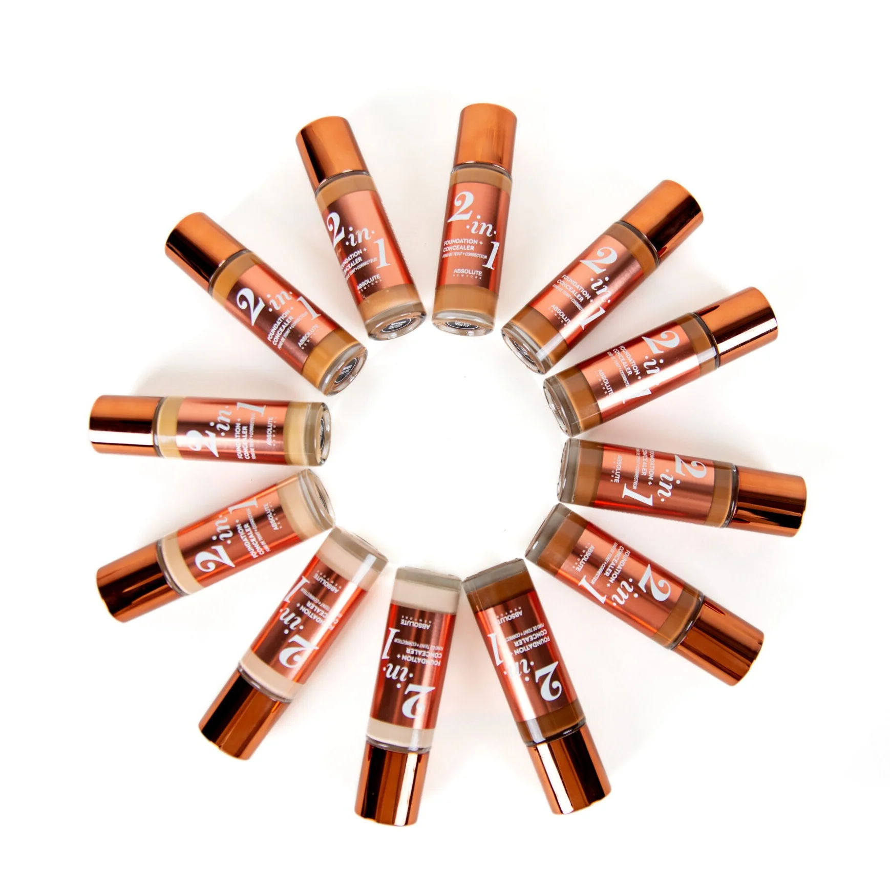 ABSOLUTE NEW YORK 2in1 Foundation & Concealer Warm Sand 35ml Fond Teint Correcteur Couvrance Modulable Teint Unifié - Image 2