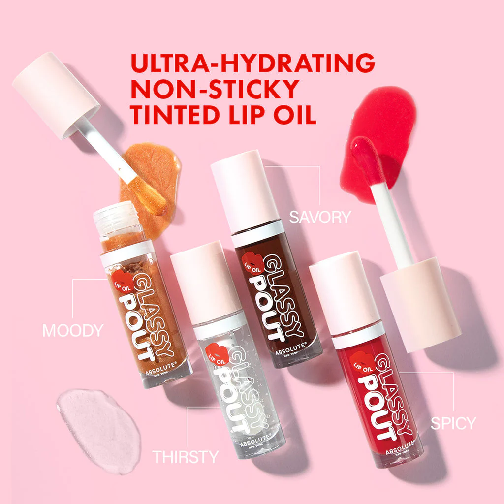 ABSOLUTE NEW YORK Glassy Pout Lip Oil Thirsty 15ml Huile à Lèvres Hydratante Brillance Glossy Soin Nourrissant - Image 2