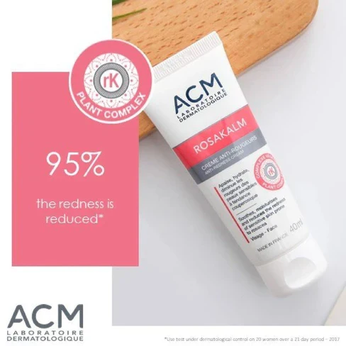 ACM Rosakalm Crème Anti-Rougeurs 40ml Soin Apaisant Rosacée Couperose Peaux Sensibles Réactives Microcirculation - Image 4