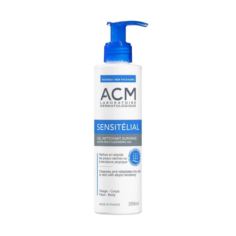 ACM Sensitélial Gel Nettoyant Surgras Visage Corps Enfant Adulte