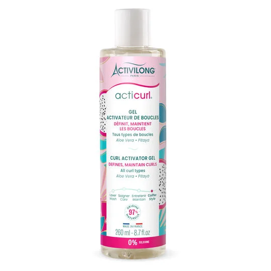 ACTIVILONG Acticurl Gel Activateur de Boucles 260ml Gel Définition Boucles Cheveux Bouclés Frisés