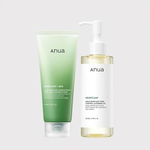 ANUA Double Cleansing Duo Pack Mousse 200ml + Huile Nettoyante 150ml Nettoyage Double Peau Nette - Image 2