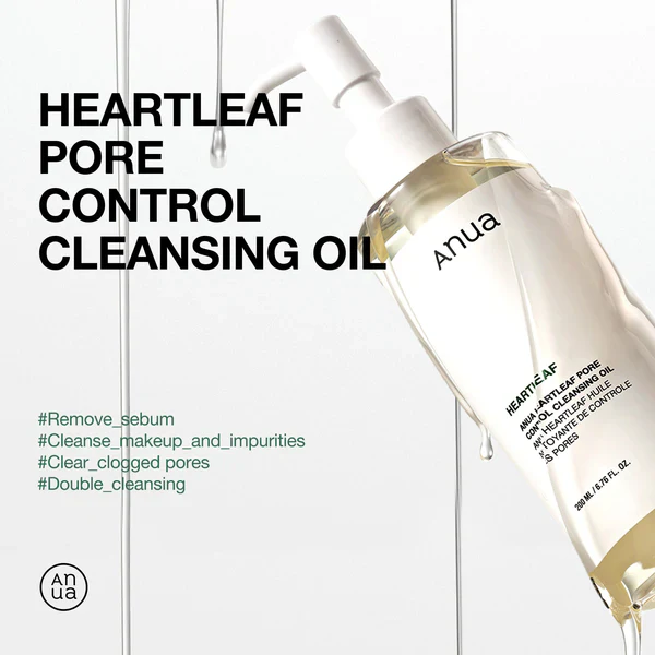 ANUA HeartleaF Pore Control Cleansing Oil 200ml Huile Nettoyante Démaquillante Pores - Image 4