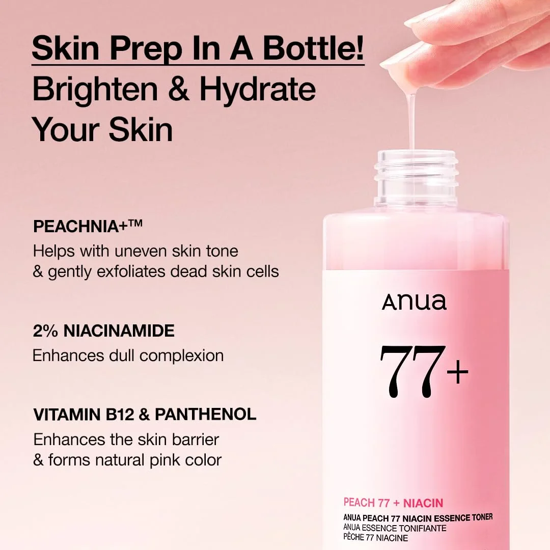 ANUA Peach 77 Niacin Essence Toner 250ml Lotion Tonique Éclaircissante Niacinamide - Image 2