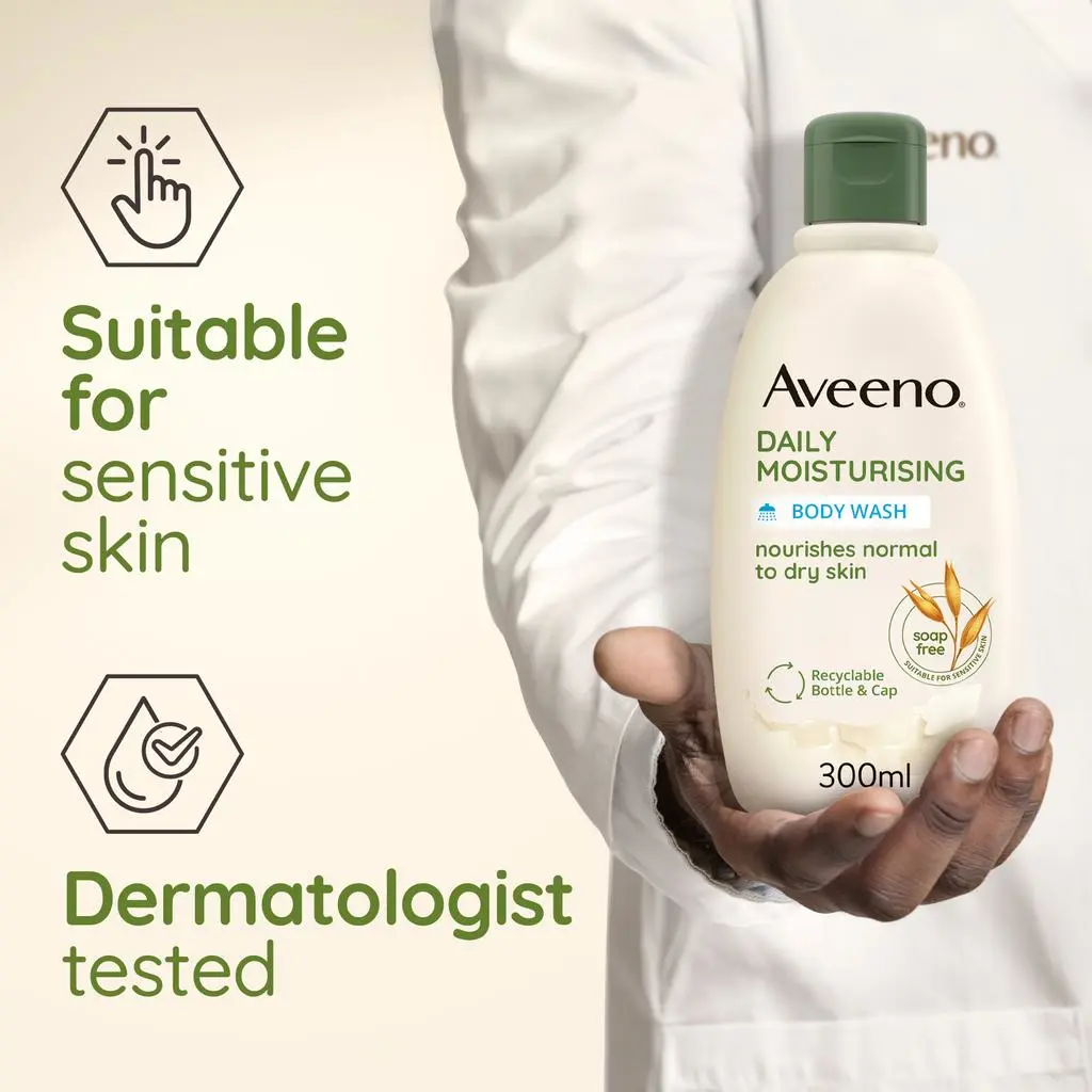 AVEENO Daily Moisturising Body Wash 500ml Gel Douche Hydratant Avoine Colloïdale - Image 2
