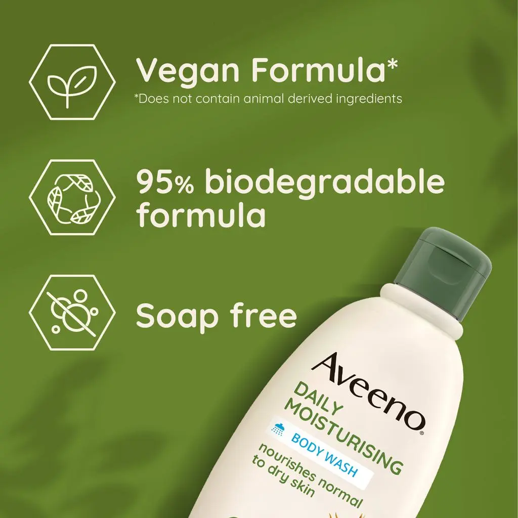 AVEENO Daily Moisturising Body Wash 500ml Gel Douche Hydratant Avoine Colloïdale - Image 4