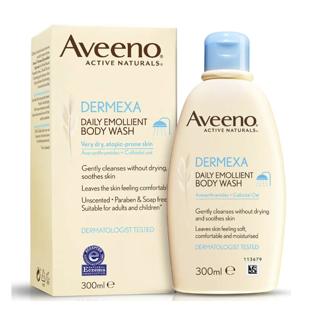 AVEENO Dermexa Daily Emollient Body Wash 300ml Gel Douche Émollient Peaux Atopiques - Image 2
