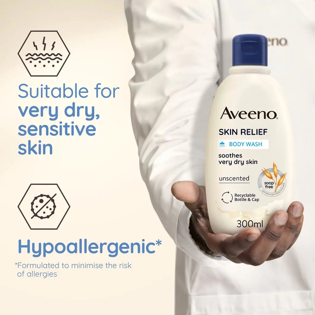 AVEENO Skin Relief Body Wash 500ml Gel Douche Apaisant Peaux Sèches Sensibles - Image 5
