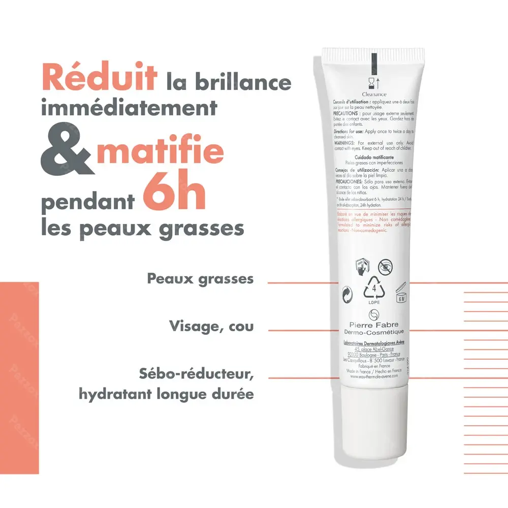 AVÈNE Cleanance Soin Matifiant 40ml - Peaux Grasses & Mixtes Anti-Brillance - Image 4