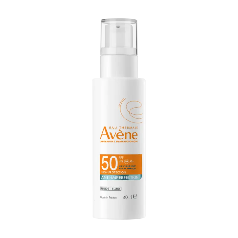 AVÈNE Solaire Anti-Imperfections SPF50 40ml Protection Solaire Peau Acnéique Matifiante