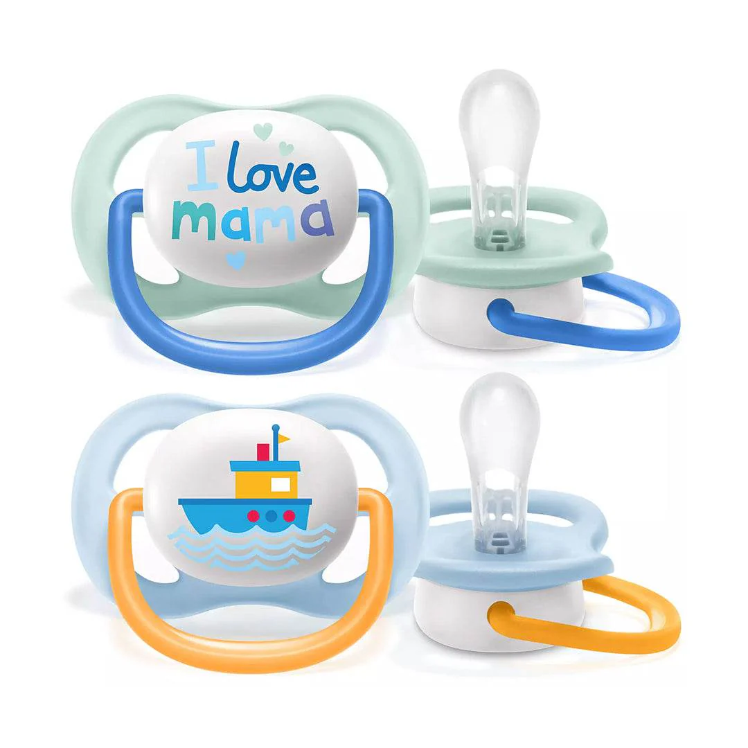 AVENT Sucettes Air Coll 0-6m Boy SCF080/01 Sucettes Ultra Air Garçon - Image 2