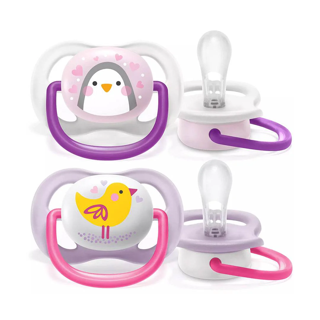 AVENT Sucettes Orthodontiques 0-6m Fille SCF080/06 Ultra Air Pingouin Oiseau - Image 2