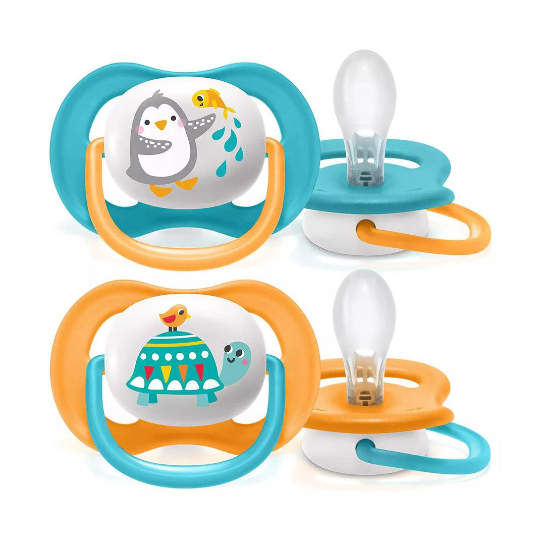 AVENT Sucettes Orthodontiques 6-18m Garçon SCF080/07 Ultra Air Pingouin Tortue - Image 2