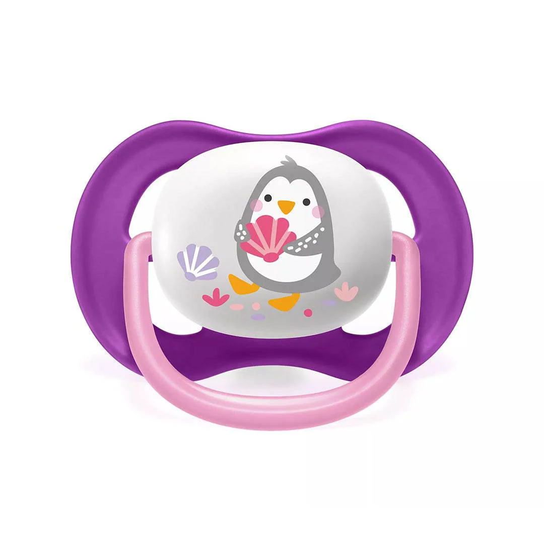 AVENT Sucettes Orthodontiques 6-18m Fille SCF080/08 Ultra Air Éléphant Pingouin - Image 4