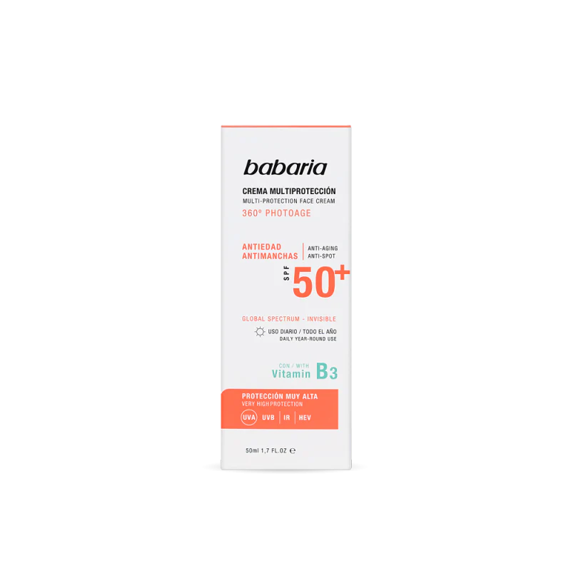 BABARIA Écran Solaire Peau Nature SPF50 Crème Solaire Naturelle Très Haute Protection - Image 2