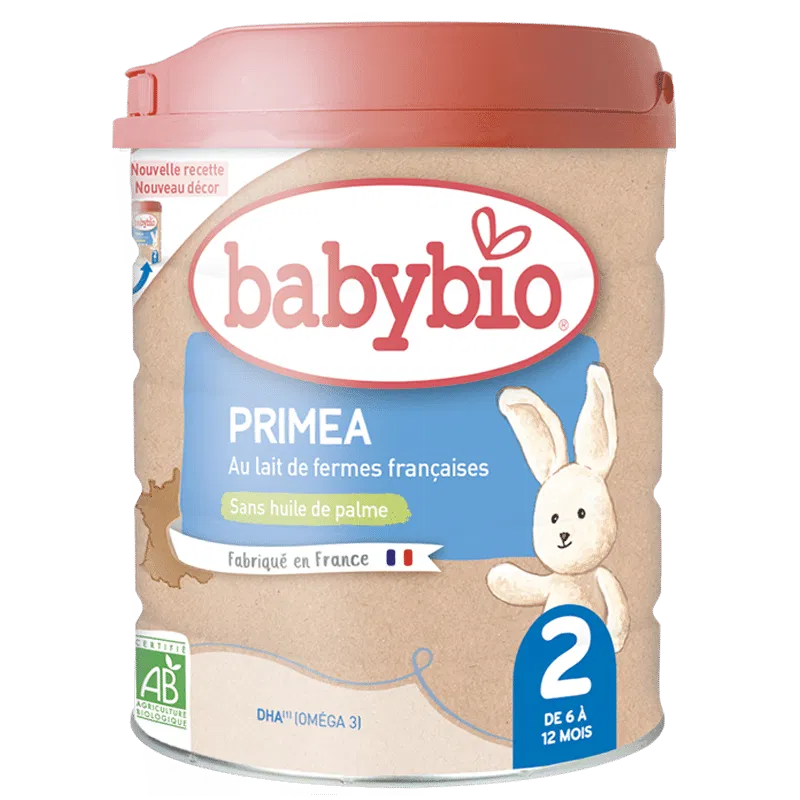 BABYBIO Lait 2ème âge Primea 2 Bio 800g Lait Infantile Croissance Dès 6 Mois Formule Biologique