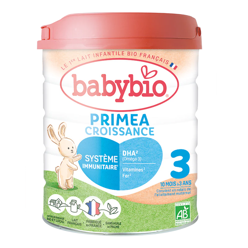 BABYBIO Primea 3 Lait Croissance 800g Bio 3ème Âge 10 Mois et Plus Lait Infantile
