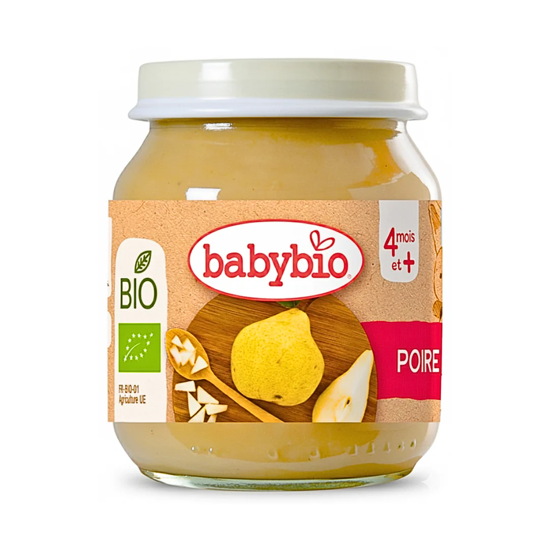 BABYBIO Petit Pot Poire 130g Bio Compote Bébé 4 Mois Douceur Naturelle Digestion