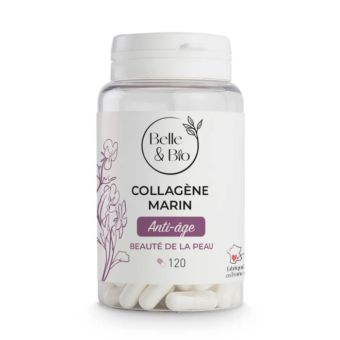 BELLE & BIO Collagène Marin 120 Gélules Complément Alimentaire Anti-Âge Peau Articulations Cheveux