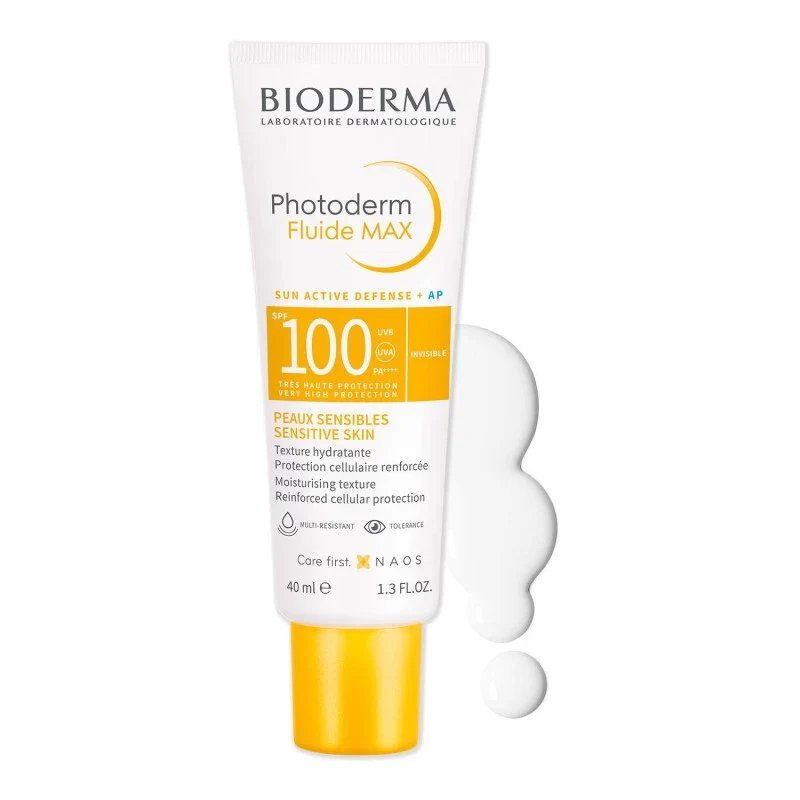 BIODERMA Photoderm Fluide Max SPF 100 Invisible 40ml Protection Solaire Maximale UVA UVB Peaux Sensibles