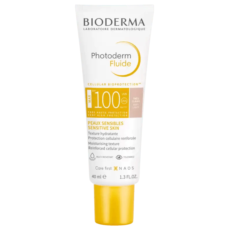 BIODERMA PHOTODERM FLUIDE MAX TRÈS CLAIRE SPF100 40ML + SENSIBIO H2O 100ML OFFERT - Pack Protection Extrême - Image 2
