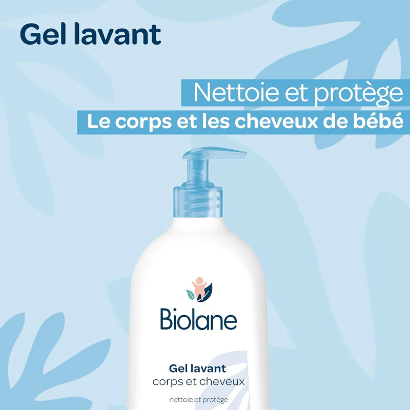 BIOLANE Gel Lavant Corps Et Cheveux 750ml Gel Nettoyant 2en1 Bébé Format Familial - Image 3