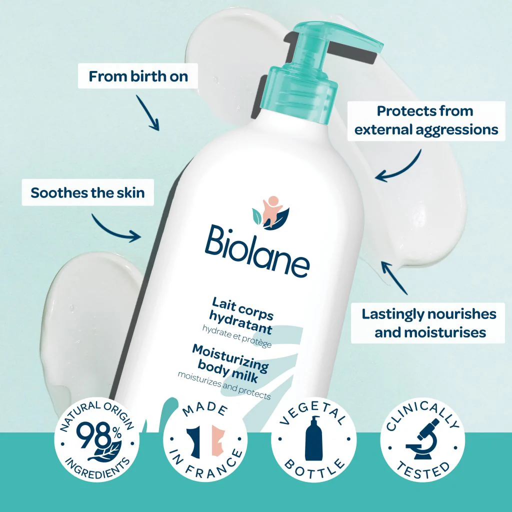 BIOLANE Lait Corps Hydratant 350ml Lait Hydratant Bébé Corps Douceur - Image 3