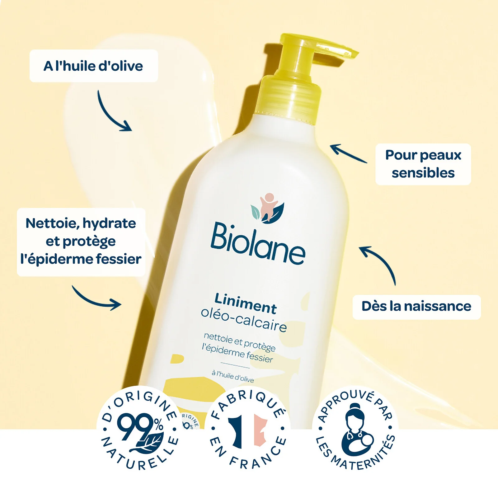 BIOLANE Liniment Oléo-Calcaire 300ml Liniment Change Bébé Nettoyage Siège - Image 3