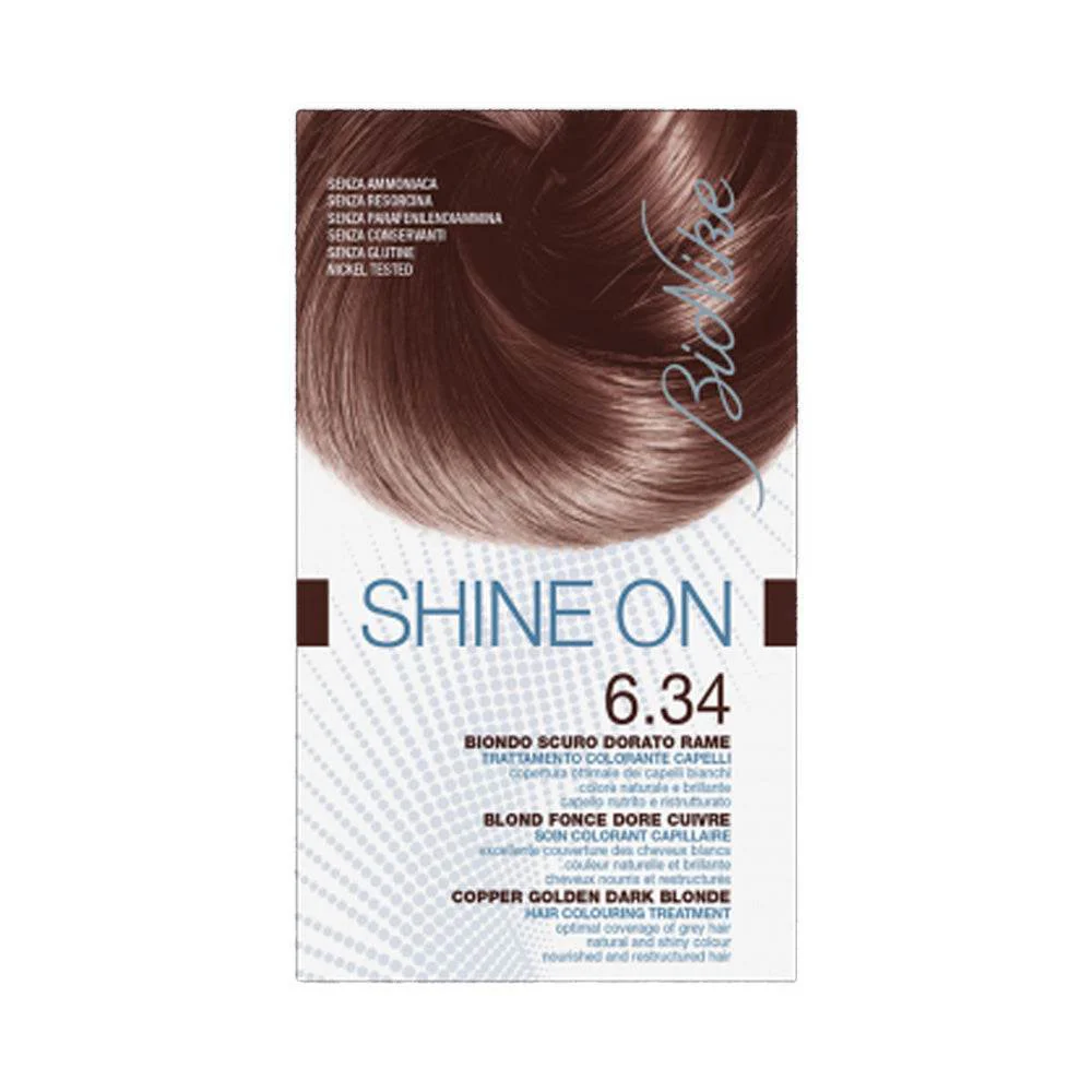 Bionike Shine On 6.34 Blonde Fonce Dore Cuivre Soin Colorant Capillaire