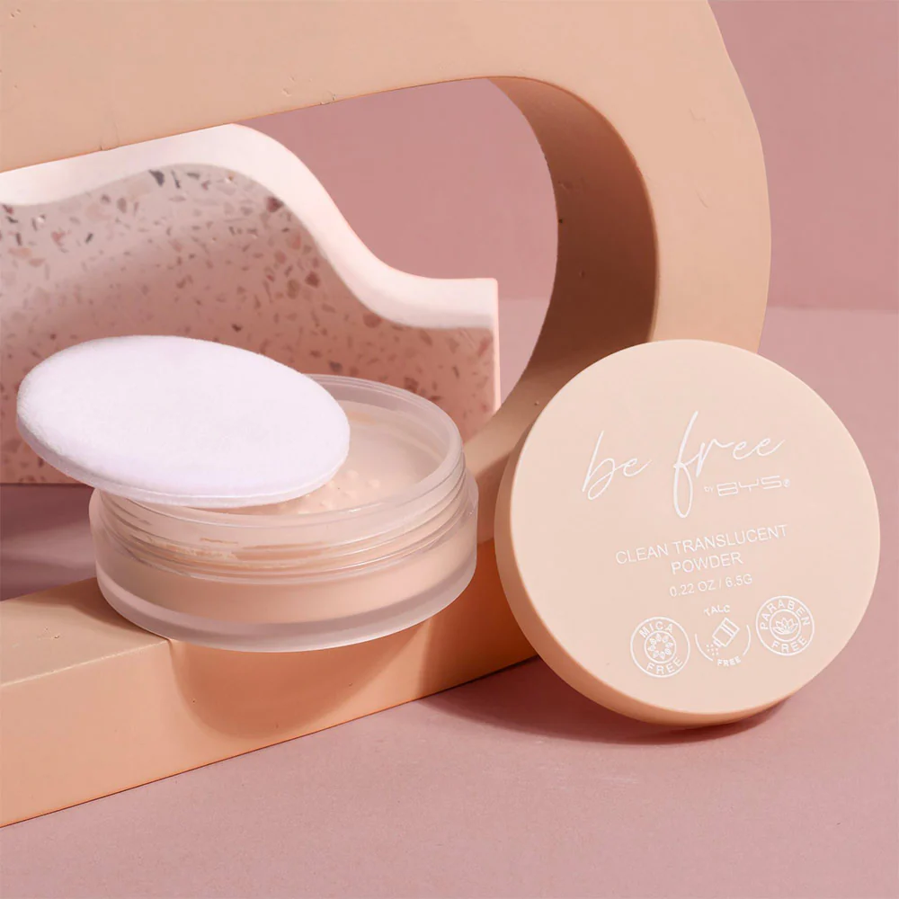 BYS Be Free Clean Translucent Powder 6.5g Poudre Libre Transparente Matifiante Fixation - Image 4