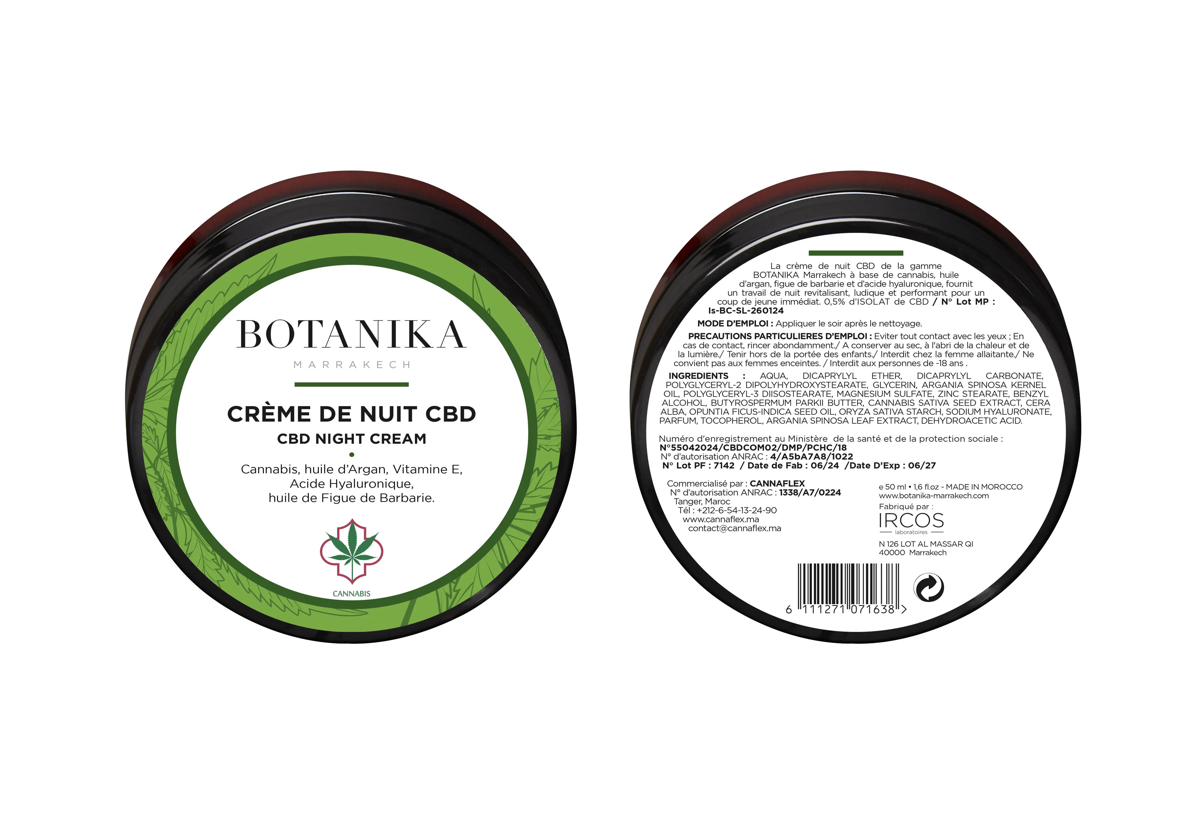 CANNAFLEX CBD Crème de Nuit Anti-Âge 50ml Régénération Raffermissement - Image 2