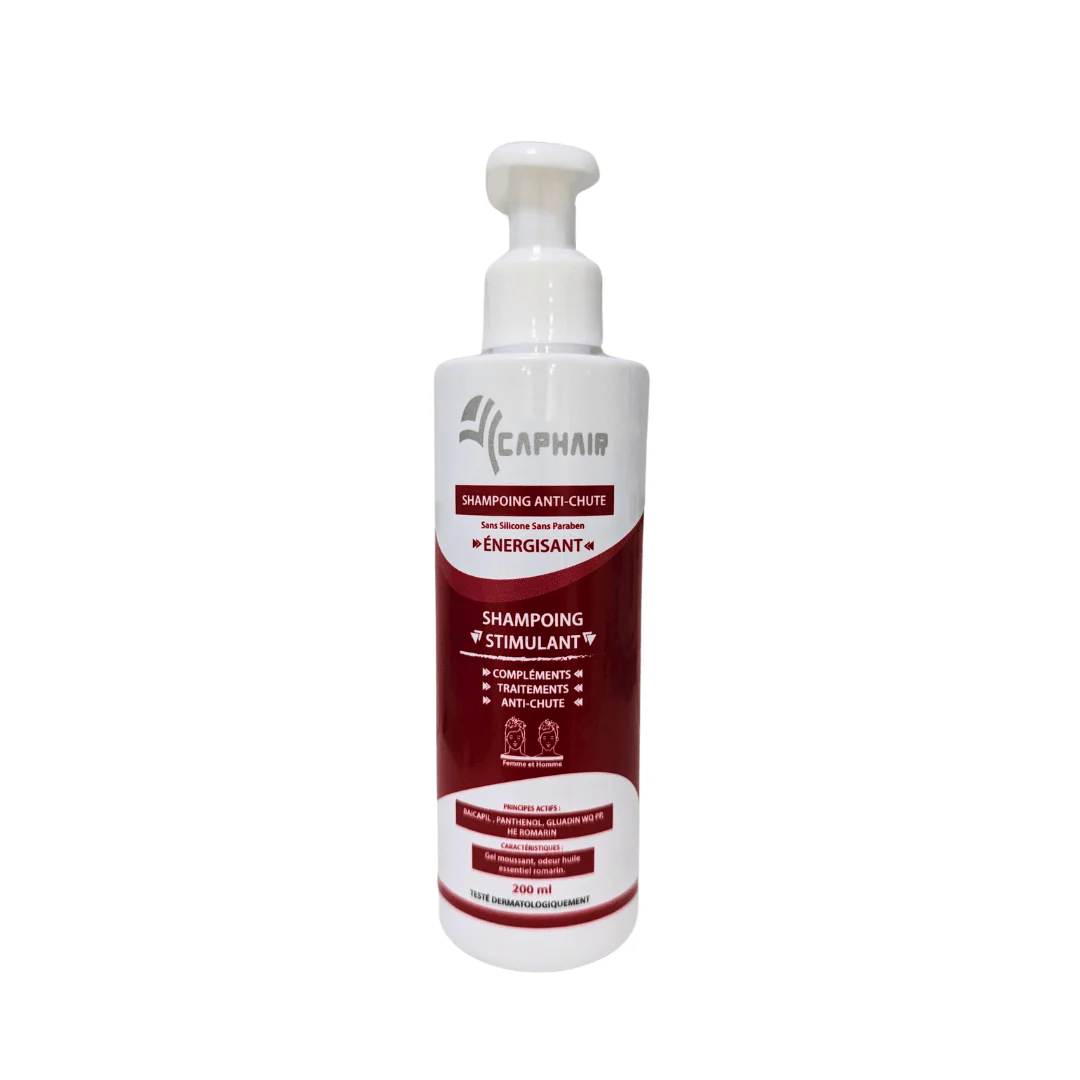 CAPHAIR Shampoing Énergisant Anti-Chute 200ml Stimule Circulation Réduit Chute Fortifie Cheveux Usage Quotidien