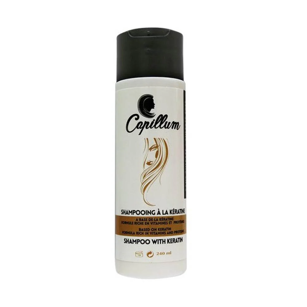CAPILLUM Shampooing à La Kératine 240ml Réparation Profonde Cheveux Abîmés Fortifiant Anti-Casse Usage Quotidien