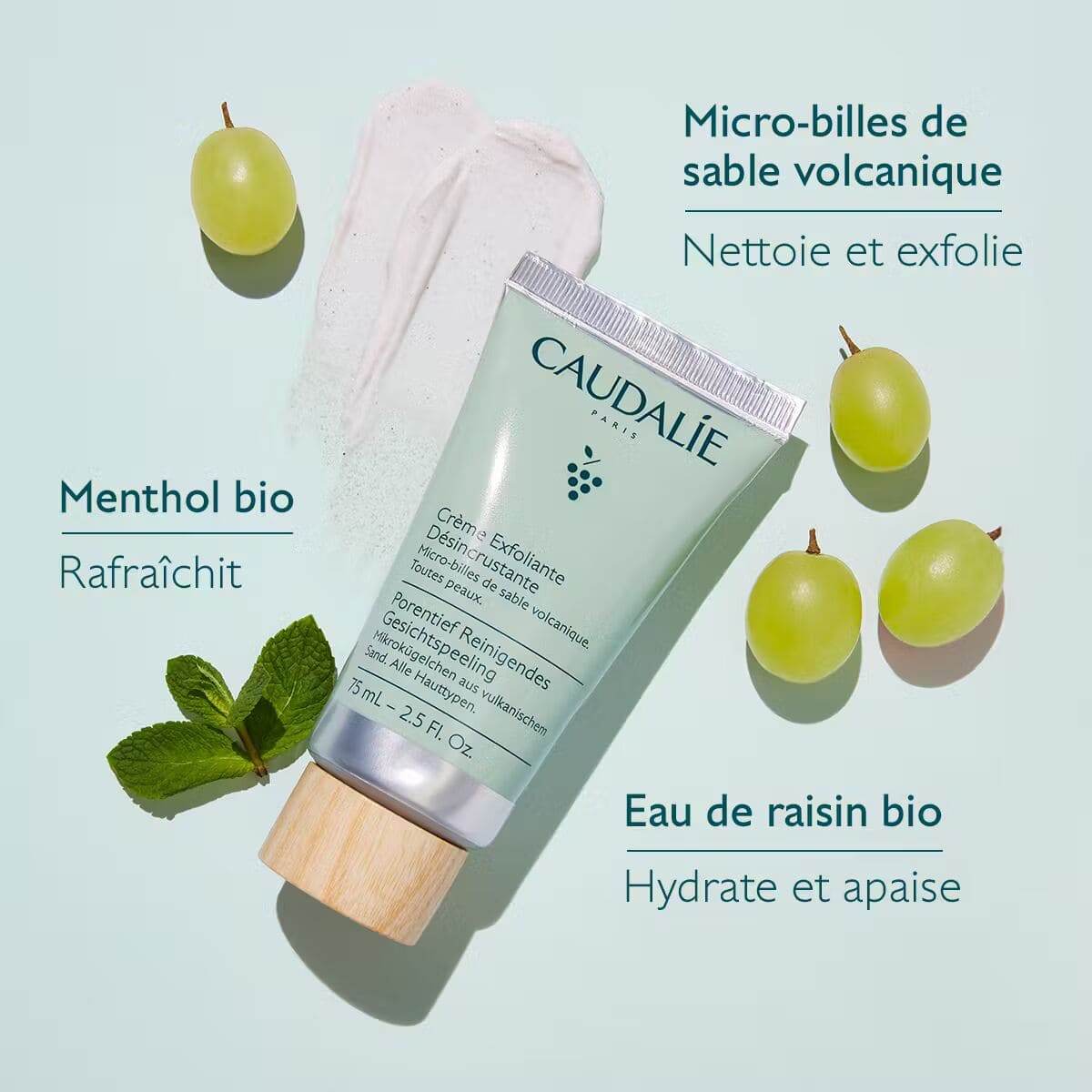 Caudalie Crème Exfoliante Désincrustante 75ml - Gommage Doux Éclat Immédiat - Image 3
