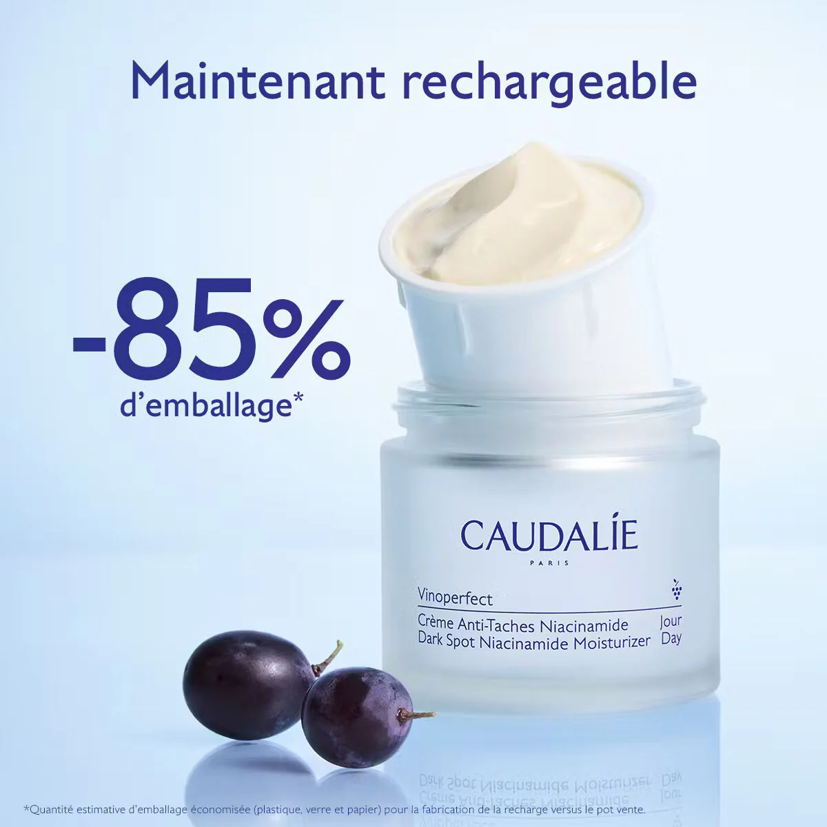 CAUDALIE Vinoperfect Crème Anti-Taches Niacinamide Recharge 50ml Hydratation Éclat - Image 8