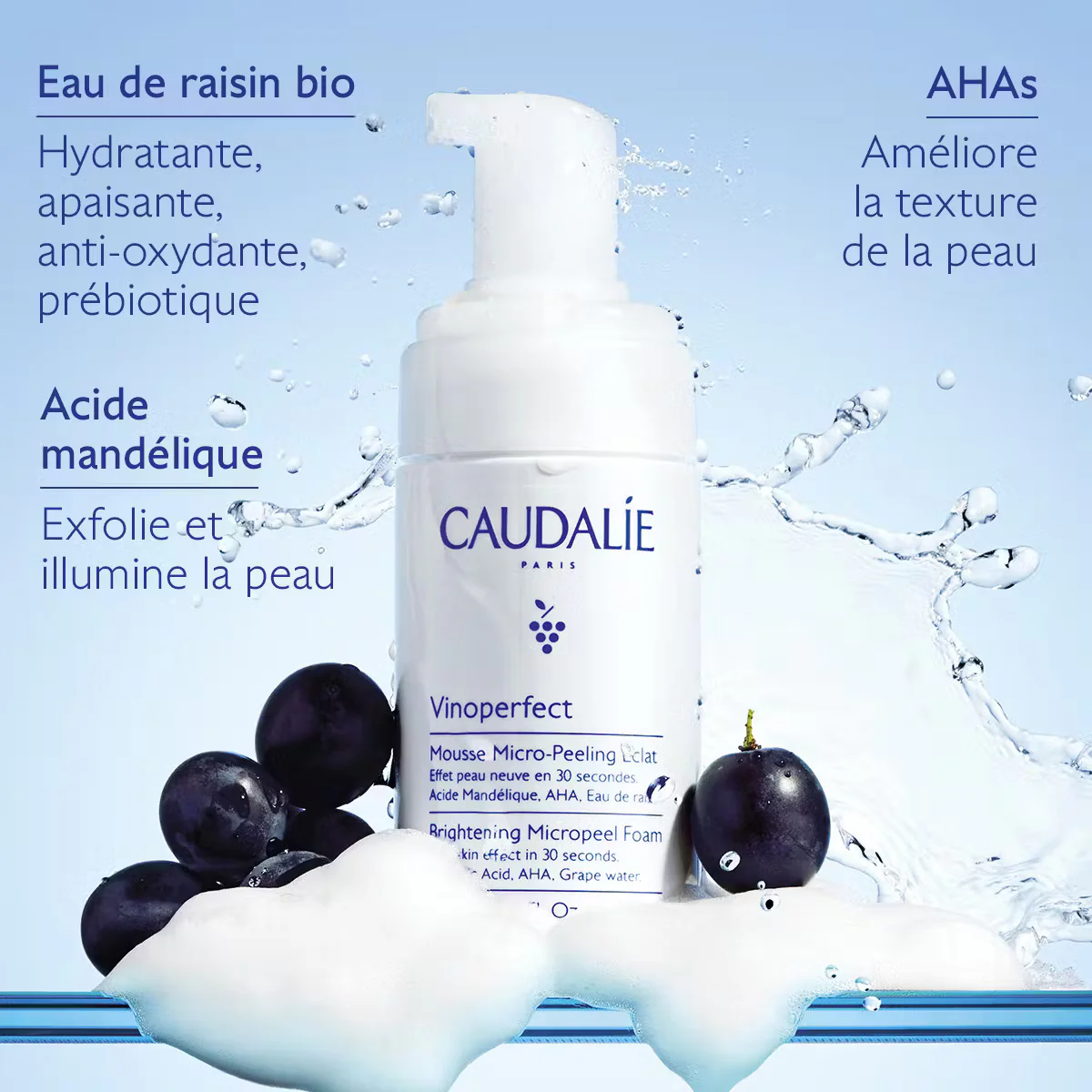 CAUDALIE Vinoperfect Mousse Micro-Peeling Éclat 100ml - Image 3