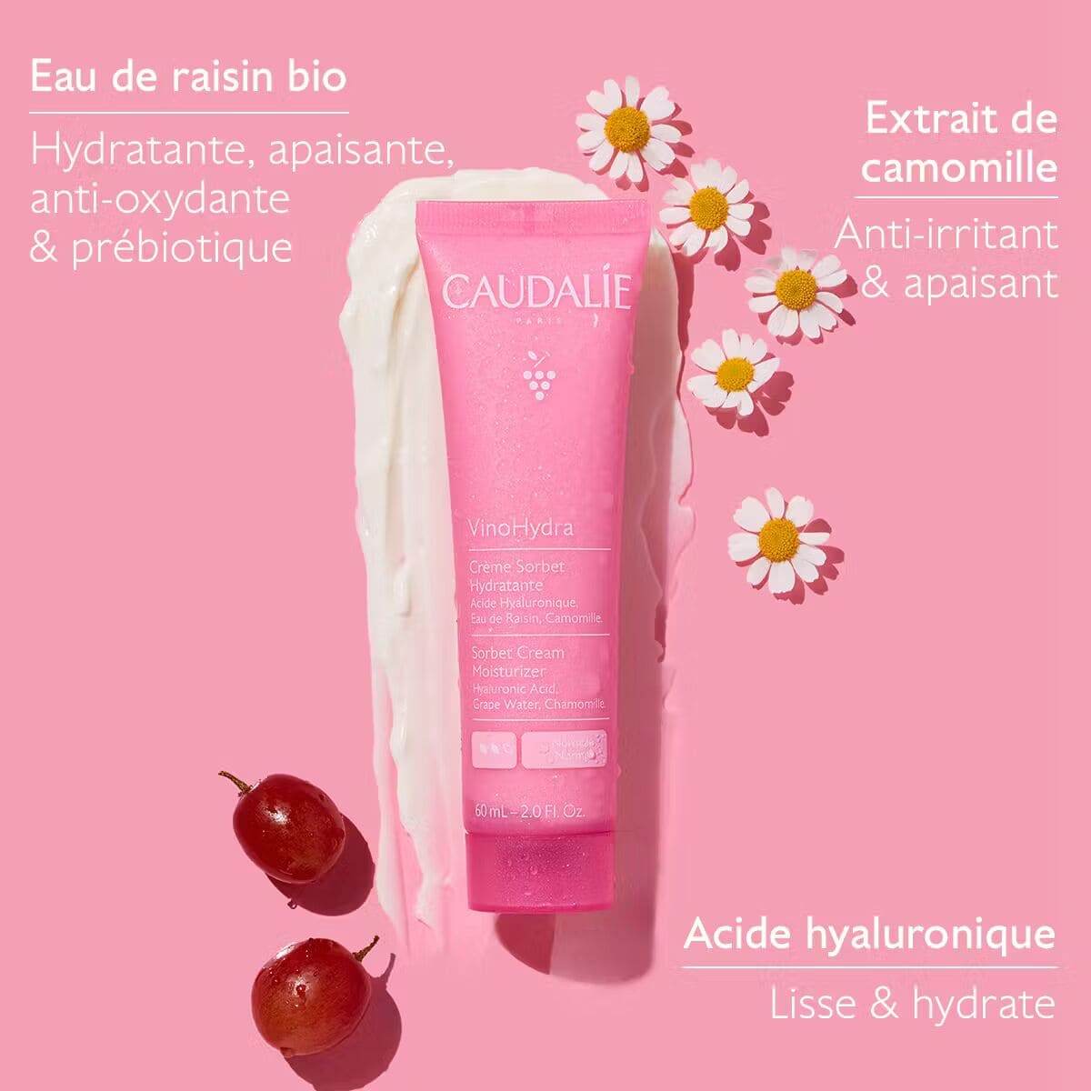 Caudalie Vinosource-Hydra Crème Sorbet Hydratante 60ml - Image 3