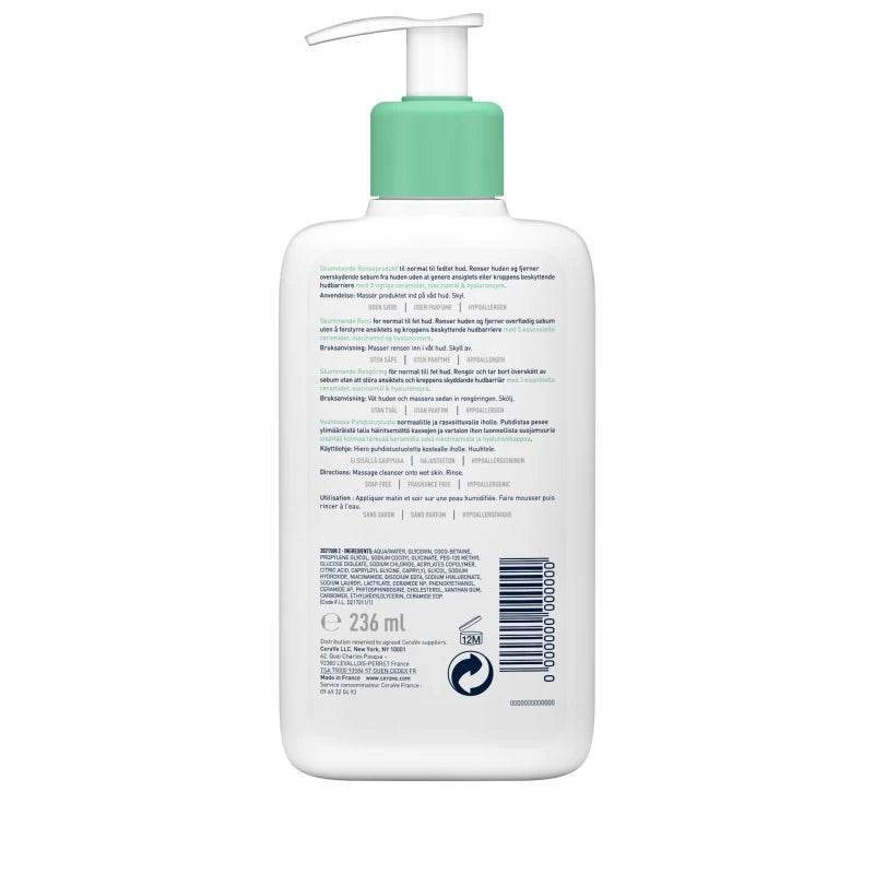 CERAVE Gel Moussant Nettoyant 236ml Purification Équilibre 3 Céramides Niacinamide Peaux Normales à Grasses - Image 2