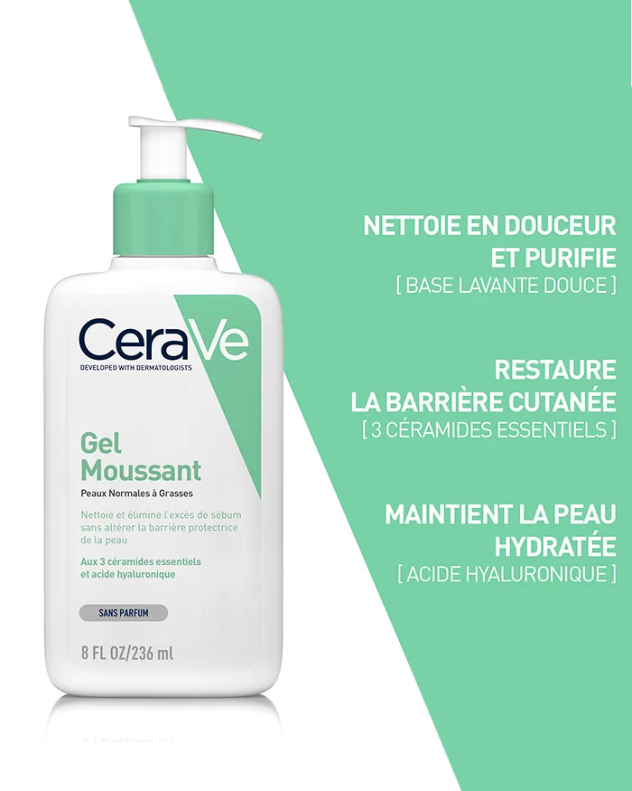 CeraVe Gel Moussant Nettoyant 473ml Peau Normale Grasse - Image 7