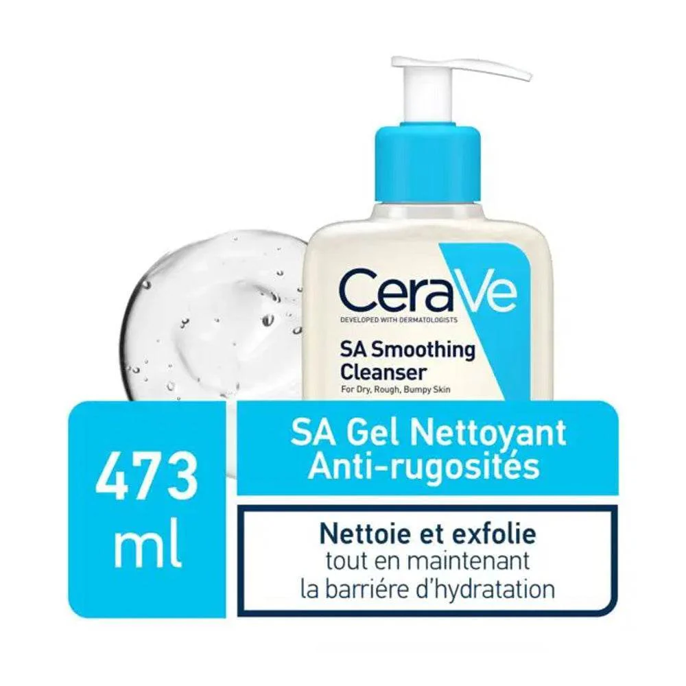 CERAVE SA Gel Nettoyant Anti-Rugosités Exfoliation Douce Acide Salicylique 2% Céramides Niacinamide Peau Lisse Texture Affinée Corps Visage - Image 2