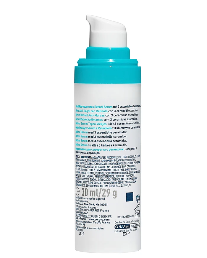 CERAVE Sérum Rétinol Anti-Marques Renouvellement Cutané 30ml Rétinol Encapsulé Céramides Niacinamide Teint Uniforme Taches Pigmentaires Rides - Image 3