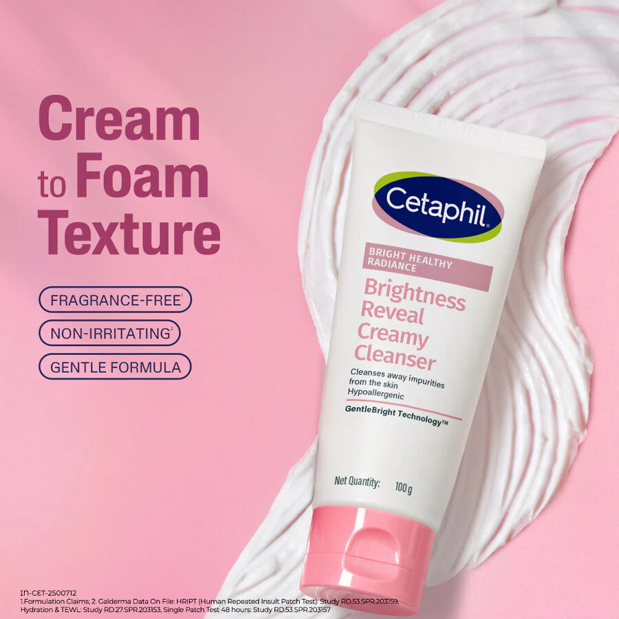 CETAPHIL Bright Healthy Radiance Reveal Creamy Cleanser 100g Nettoyant Crémeux Éclat Luminosité Texture Douce - Image 4