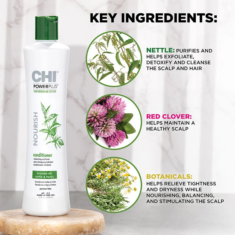 CHI Power Plus Après-Shampooing Nourish 355ml Conditioner Nutrition Intense Cheveux Affaiblis Chute - Image 5