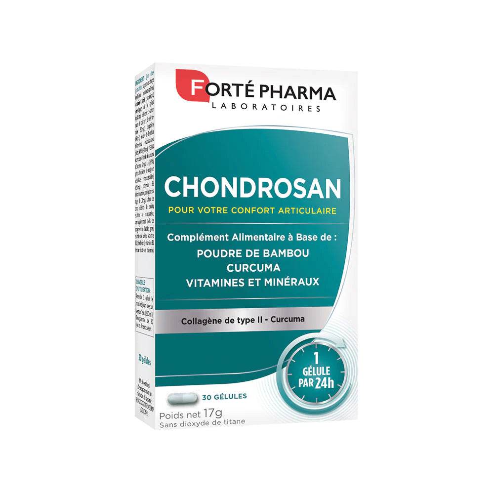 FORTÉ PHARMA Chondrosan Articulations 30 Gélules Glucosamine Chondroïtine MSM Confort Mobilité Souplesse Articulaire
