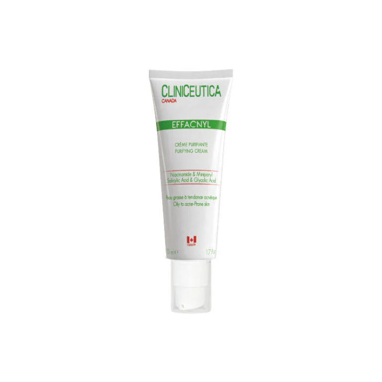 CLINICEUTICA Effacnyl Crème Purifiante 50ml Soin Anti-Acné Purifiant Matifiant Peaux Grasses