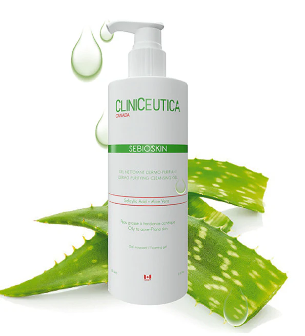 CLINICEUTICA Sebioskin Gel Nettoyant 250ml Purifiant Peaux Grasses Acnéiques Sans Savon - Image 2
