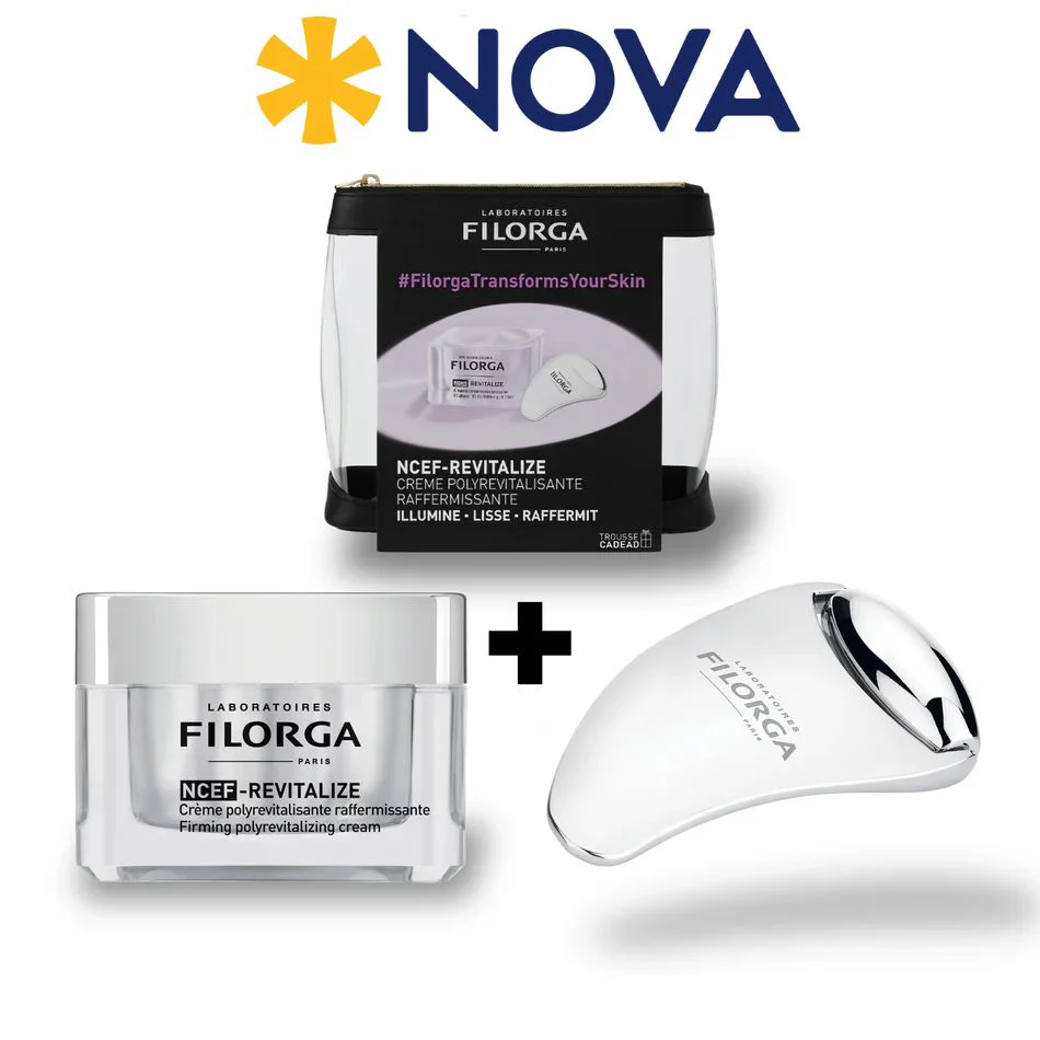 FILORGA Coffret NCEF Revitalize Crème Raffermissante 50ml + Gua Sha Roller + Trousse Offerte